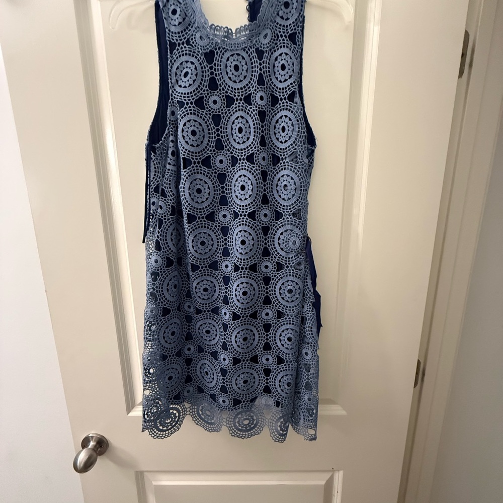 Free People Blue Halter Sheath Mini Dress